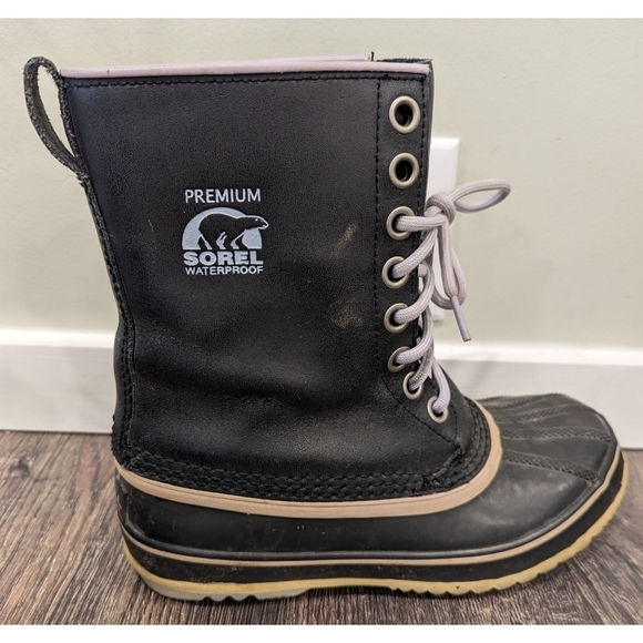 Sorel 1964 Premium Waterproof Canvas Winter Boots in Black Size 7 - Picture 5 of 13